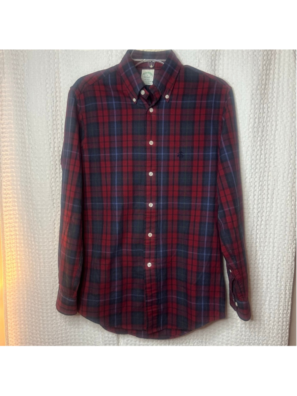 Men's Brooks Brothers Red Blue Plaid Casual Button Down Shirt S
